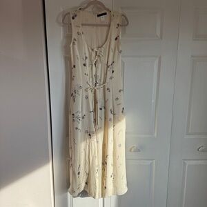 NWOT Derek Lam Cream Floral Silk Dress